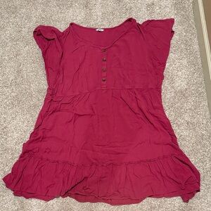 Sonoma Dark Pink Midi Dress with Ruffle Hem